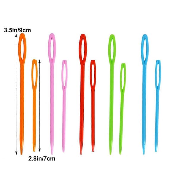 Plastic Sewing Threads Large Sewing Needle Easy to Thread Sewing Needles Craft Project Home Sewing 9.00X0.60X0.30CM 100pcs