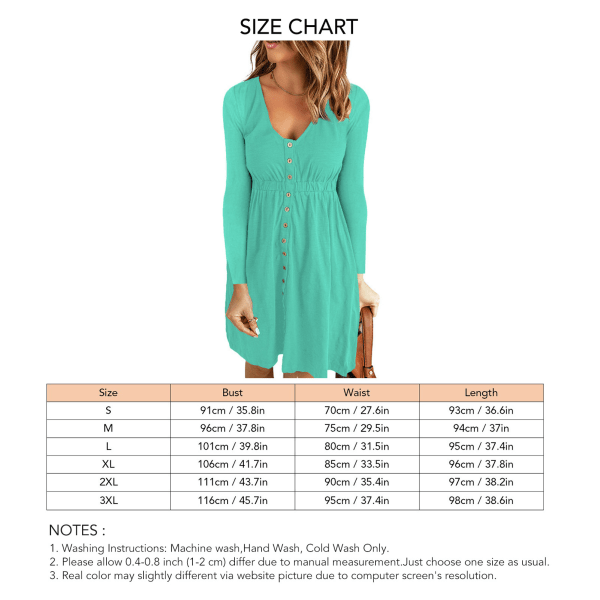 Long Sleeve Dress Pure Color Medium Length Elegant V Neck Tighten Casual Dress Shirred Waist Breathable Slim Fit for Woman Green M