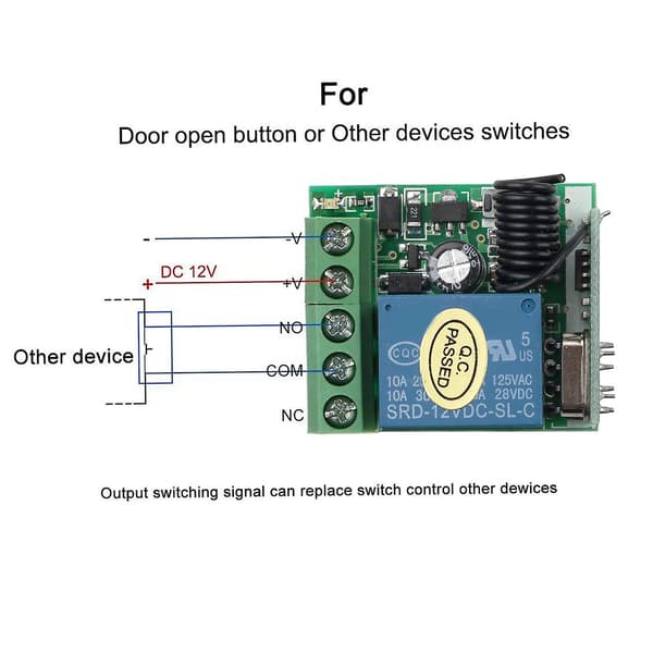 DC 12V Single Channel Relay Module Universal Wireless Switch RF Relay Receiver + 2 Channel Remote Control