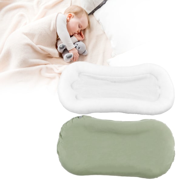 Baby Nest Kudde Ergonomisk Soft Touch Hudvänlig Slitstark Lätt att rengöra Baby Lounger Kudde för pojkar Flickor Lake Green