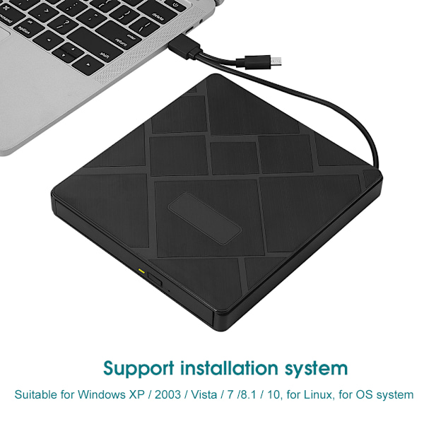 Bärbar Typ C USB 3.0 CD-RW, Högkvalitativ Prestanda, Stark Stabilitet, Snabb Läshastighet för Stationära Datorer, Bärbara Datorer, Allt-I-Ett