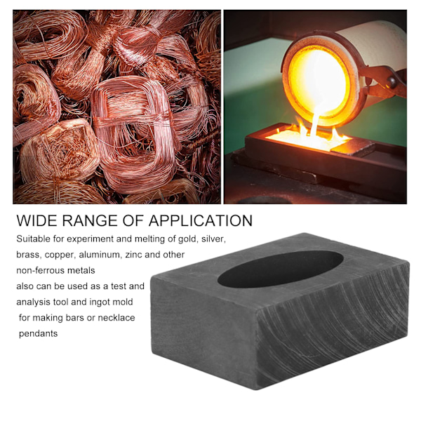 Grafittstøpeform for ovalt gull- og sølvstenger - Høy renhet - Smelteform for smykker