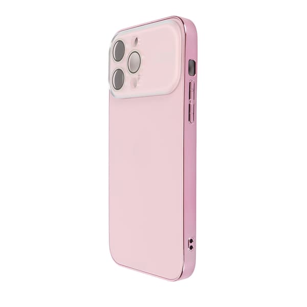 Electroplated Phone Case with Large Window Lens Camera Protection Shockproof Phone Protective Case Scratch Resistant Pink for iPhone 14 Pro
