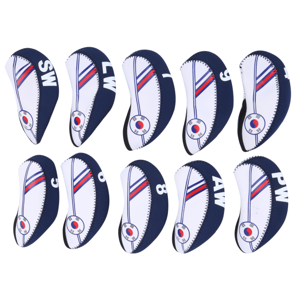 10 stk Golf Irons Cue Headcover Club End Protector Korea National
