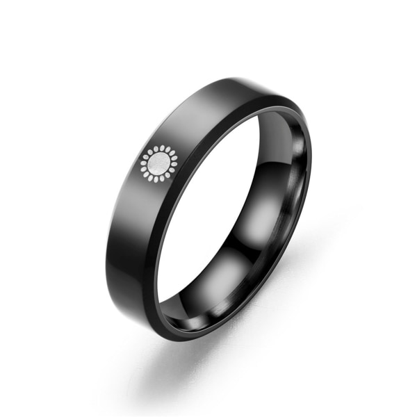 Ring Enkelt Solmønster Ti Stål Fade Resistant Finger Ring Smykker Gift for Friends Black