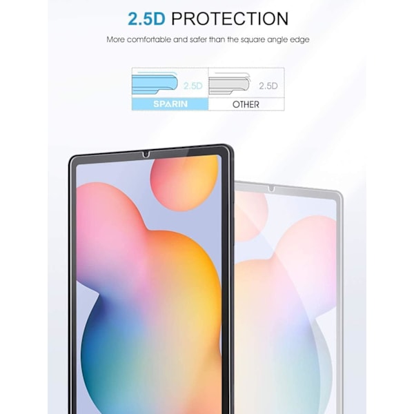 Högupplöst Skärmskydd för Samsung Galaxy Tab S6 Lite, Ultraklart 9H Hårdhet Härdat Glasfilm, 3-Pack för Anti-Repor och S Pen