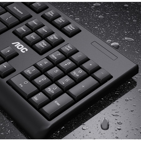 Fullstort datortangentbord med Plug-and-Play-funktionalitet, optisk trådlös mus för hög precision, uppladdningsbart tangentbord & mus-kombination för