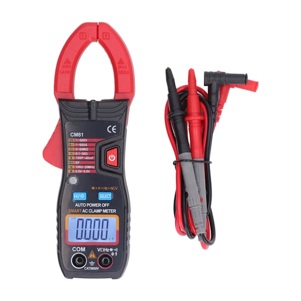 Digitalt Tangamperemeter Multifunktionel AC DC Amperemeter Smart Auto Ranging Multimeter 1V‑600V