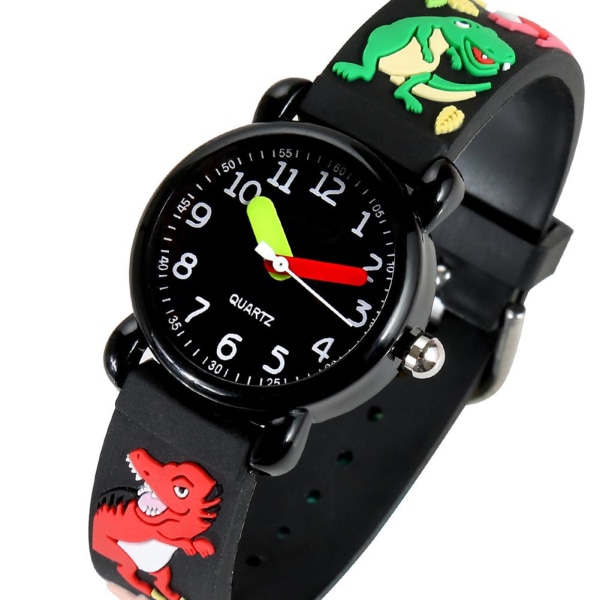 3D Lovely Cartoon Dinosaur Car Watch for Kids Waterproof PVC Watch for Girl and Boy