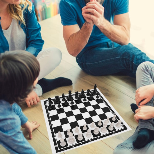 Plastic Outdoor International Chess Set Game med sammenleggbar