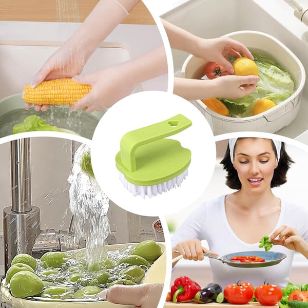Vegetable Scrubber - Ergonomic Kitchen Brush | Compact Handy Scrubbing Gadget for Vegetables, Potatoes, Eggs