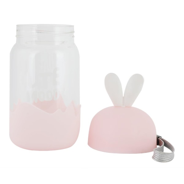 Bærbar gennemsigtig vandflaske Dejlig dyreform udendørs rejseflasker (pink)