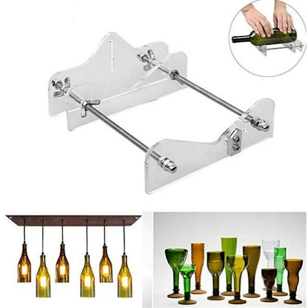 Glasflaskskärare, Justerbar Design för Perfekta Snitt på De Flesta Glasflaskor & Burkar, Idealiskt Verktyg för DIY-hantverksprojekt & Heminredning