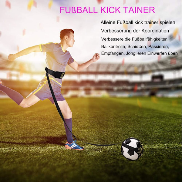 Solo Fotbollstränare, Elastisk Nylon Färdighetsförbättrings Träningsutrustning, Träningsbälte För Fotbollsträningshjälp, Universell Passform Bollar, Justerbar