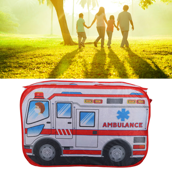 Barns hopfällbara tält inomhus utomhus lekstuga Ambulans hopfällbara pop up leksakstält