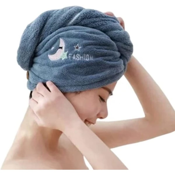 Superabsorberande Hårhandduk, Mikrofiber Snabbtorkande med Knappdesign, Anti-Friss &amp; Skyddar Hårtexturen, Hållbar &amp; Långvarig för Alla