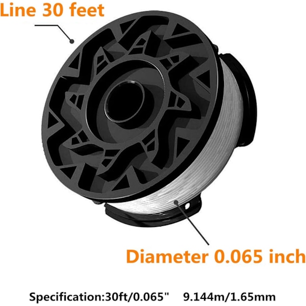 Självmatande Trimmertråd, Professionell CNC-lindad Slitstark Tråd för Snabbt Byte, Kompatibel med Black & Decker AF-100, AF-100-3ZP,