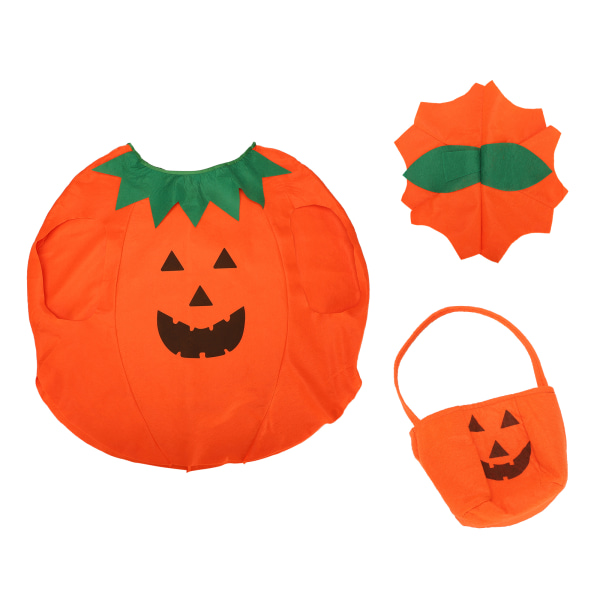 Pumpkin Cosplay Set Pumpa Kostym Klädväska Hatt Lättvikt Andas Lätt att bära Halloween kostym för barn
