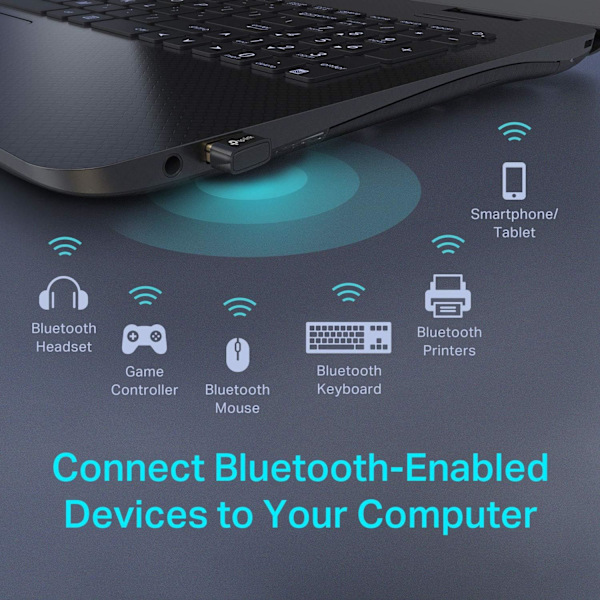 Bluetooth 5-adapter med anslutning för flera enheter för Windows-datorer, Plug & Play-installation med förbättrad datahastighet och bred kompatibilitet, kompakt design säkerställer