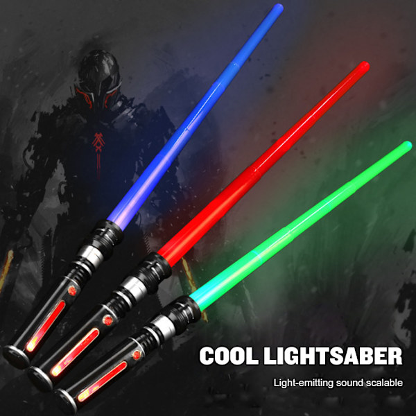 Hopfällbart LED-ljusutsändande svärd med simulerat ljud Barnleksak Flash Stick Rekvisita Fest Rollspel Rekvisita Present