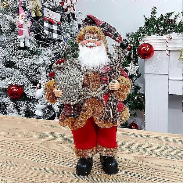 Julemandsfigur Julepynt Stående Gammel Mand Børnegavepynt 30 cm