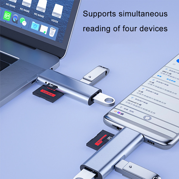 USB C SD-kortläsare i aluminiumlegering, robust dataöverföring med minneskortläsare för snabba överföringar