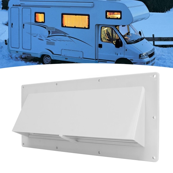 RV Exhaust Vent Cover White Range Hood Sidewall Vent Cover with Lockable Clips for Trailer Camper