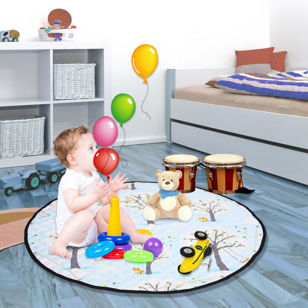 Lekematte for barn i bomull Sklisikker oppbevaringsveske Leker for Baby Play In