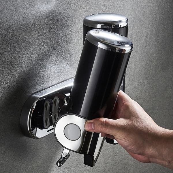 Badeværelsesskum sæbedispenser håndvaskholder vægmonteret sæbe shampoo brusevæskedispenser badeværelsestilbehør -500ml