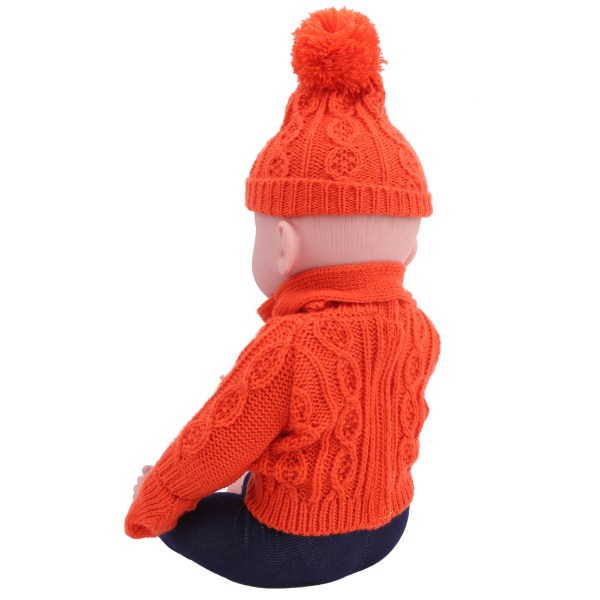 Dukketøj Sweater Bukser Huer Halstørklæde Handsker Dukketilbehør til 18 tommer Baby DollQ18-789 Orange til 43cm Dukke