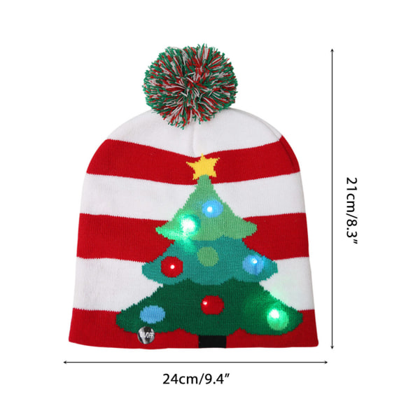 Christmas Hat med Led Light Christmas Light Up Stickad Beanie Xmas