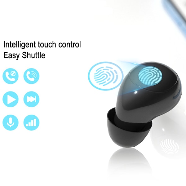 True Wireless Hörlurar För Ios Android, Bluetooth 5.3 Hörlurar Med LED Batteridisplay, Portabelt Laddningsfodral Ingår, Djupt Basljud, IpX5