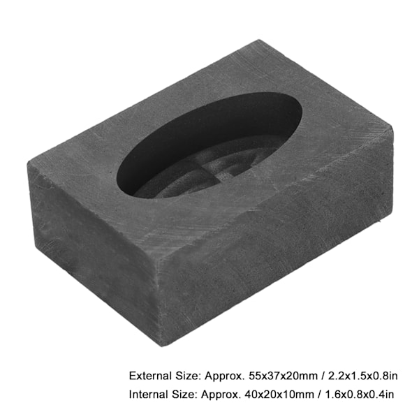Grafittstøpeform for ovalt gull- og sølvstenger - Høy renhet - Smelteform for smykker
