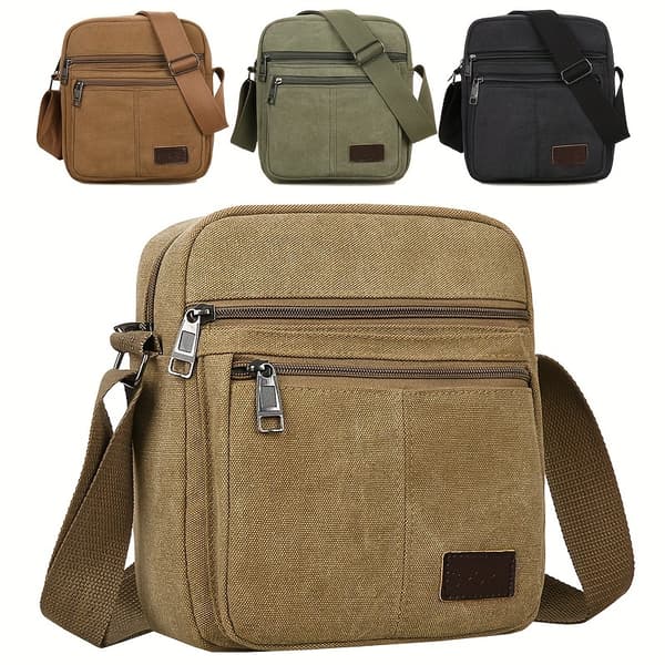Afslappet Crossbody-taske i Lærred, Herre- og Damemodel til Daglig Pendling