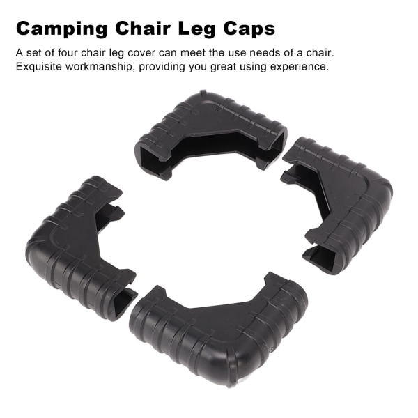 4 stk. stolbenbeskyttere til gulv - skridsikre udendørs campingstole benbetræk fodpude beskyttelseshætter