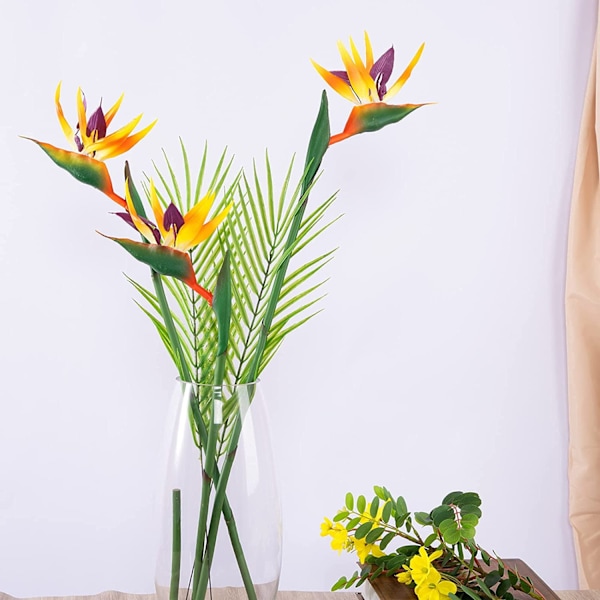 Paradisfågel Konstgjorda Blommor, Återanvändbar Tropisk Fuskväxt, Real Touch Latexarrangemang För DIY-Dekoration, Bröllopsfestdekor, Hemträdgård,