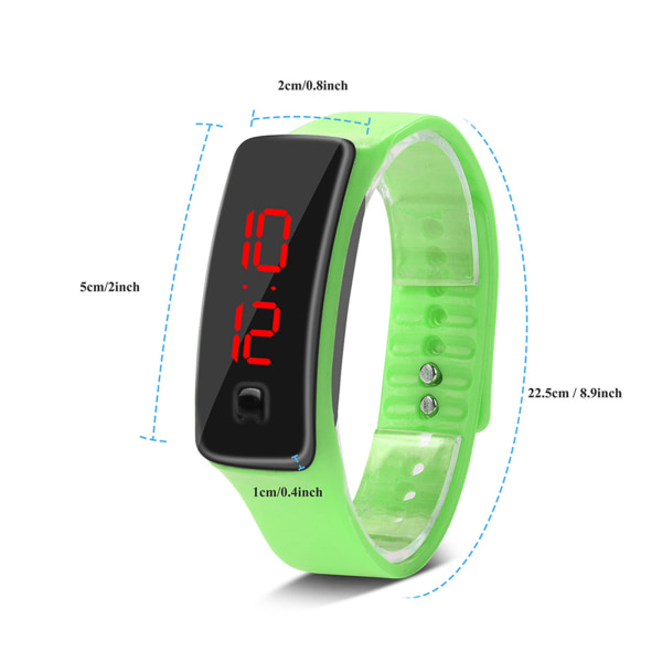 LED-klocka Sport Silikon Armband Digital 12-timmars Urtavla Elektronisk Display Armbandsur Klocka