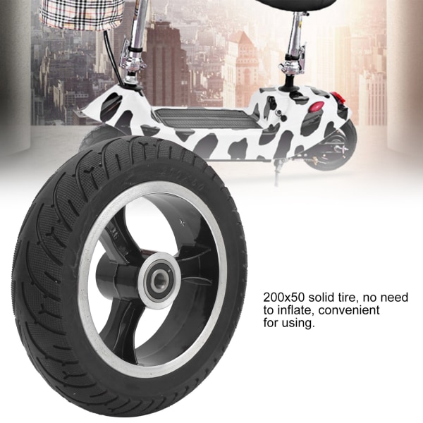 8in 200x50 Massiv forhjul Ikke-pneumatisk dæk med navudskiftning til elektrisk scooter