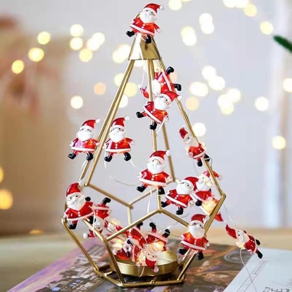 2m Julgransbelysning Jultomte Käpp Snögubbe Julklocka
