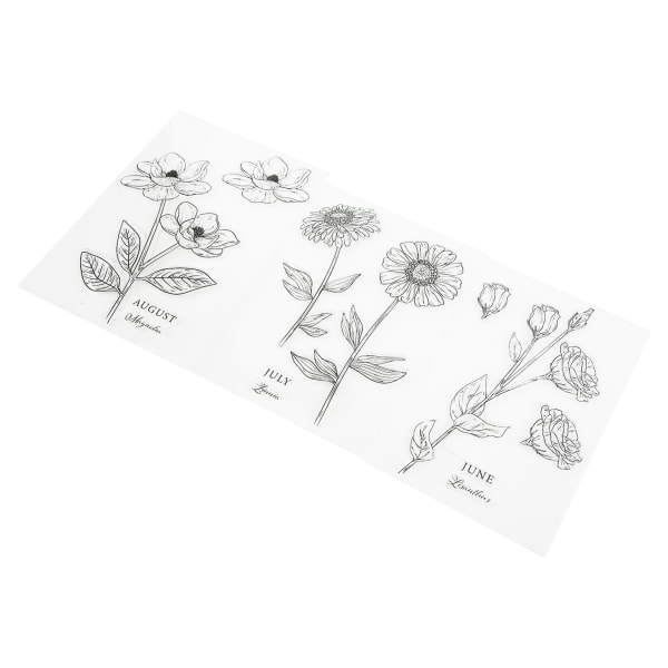 3 stk gennemsigtige segl DIY 3 forskellige blomstermønstre Genanvendelige