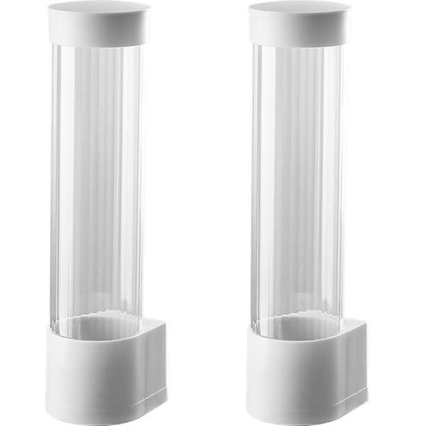 2X Disposable Cup Holder Automatic Cup Dispenser Paper Cup Holder Water Cup Wall Mounted Storage Crea