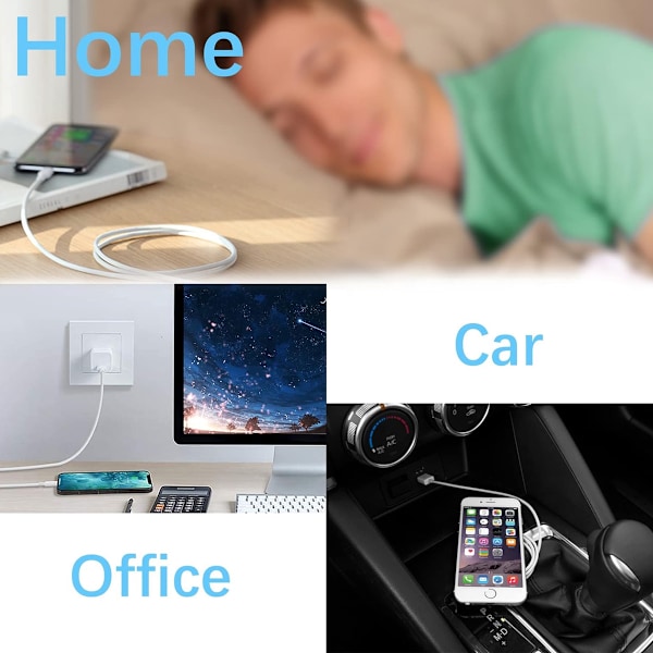 Lightning-kontakt Premiummaterial, MFi-certifierad säker snabbladdningskabel, Kompatibel med de flesta Apple-enheter, Stilren design, Förstärkt skarv