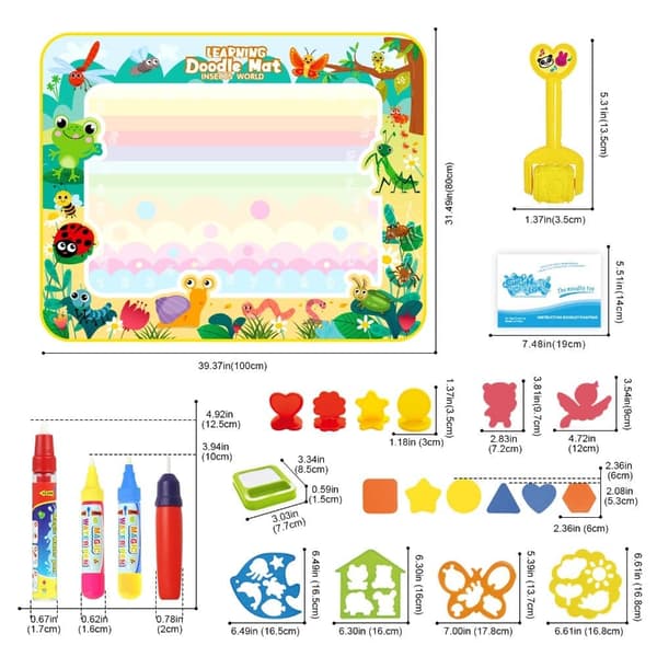 Vann Tegnematte for Barn 1–6 År – Interaktiv Malelek & Aqua Magic Doodle-matte for Jenter og Gutter