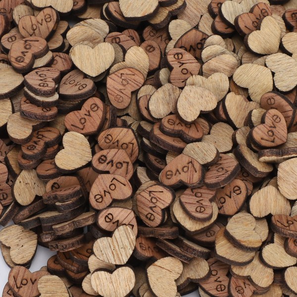 300 kpl puinen sydänkonfetti luonnollinen käsityö DIY koriste Ystävänpäivä hääkoristelu