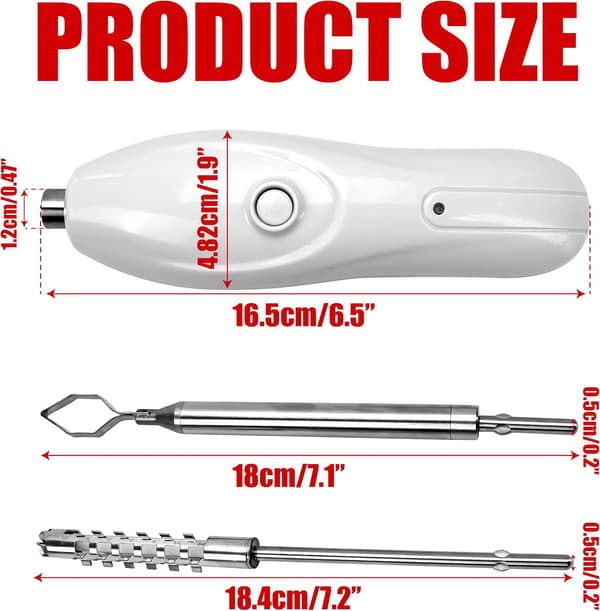 Corer Portable Vegetable Corer Cordless Electric Scraper with 2 Cutters Stainless Steel Fruit Digging
