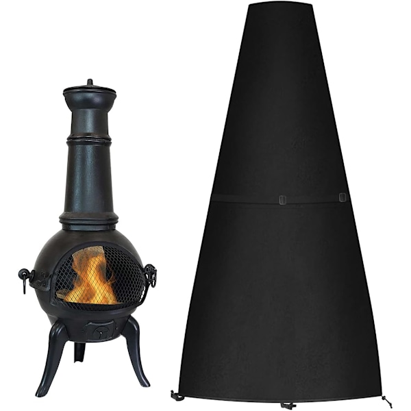 Eldstadsskydd för utomhusbruk, Chiminea-skydd för uteplats, kraftigt vattentätt tyg, allvädersskydd, slitstark dragkedja, stående utomhusmodell