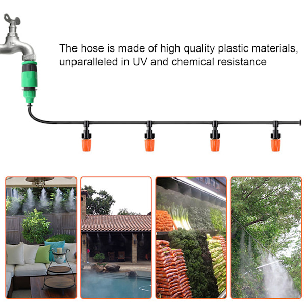 82 fot Hagevanningssystem Drivhus Mikro Dryppvanningsett Plantevanningssystem for Grønnsaksplott Kjøling