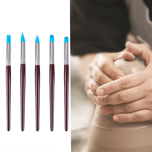 Artisan's Dream Silikonlera Skulpteringsverktyg, Keramik Hantverk Perfekt för DIY Hantverk, Mjuka Flexibla Gummispetsar, Keramisk Lera Indragningsverktyg för