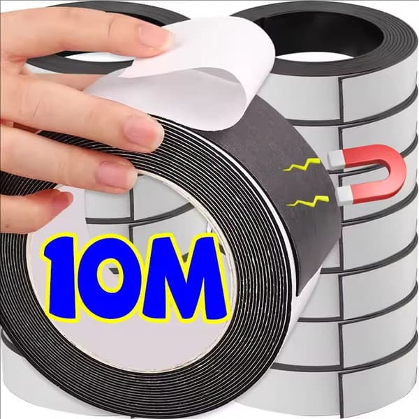 10M Strong Flexible Magnetic Strip Self-Adhesive Soft Rubber Magnet Tape For Refrigerator Decals DIY Home Hanging Storage Tool 1cm