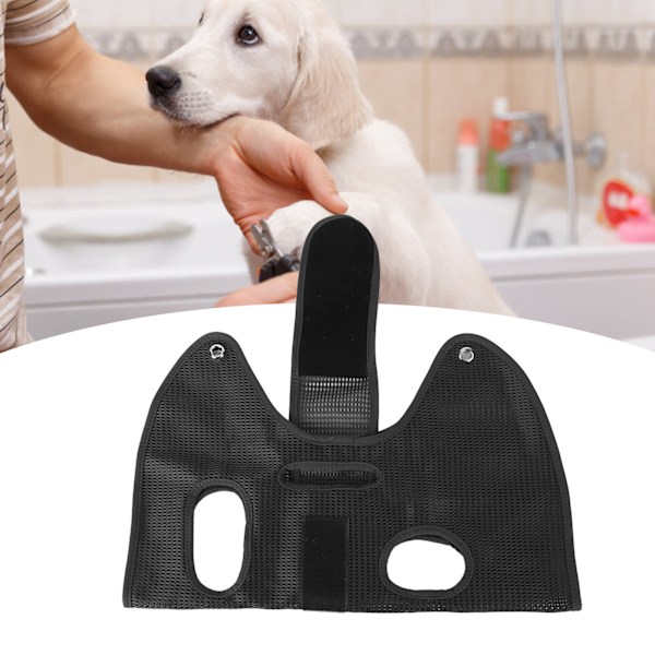 Pet Grooming Hammock Small Animal Sling Black Grooming Hammock Helper for Nail Trimming Clipping Black M